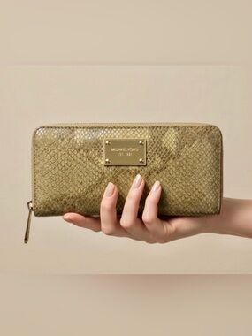 Michael Kors Snake-Embossed Zip Wallet
